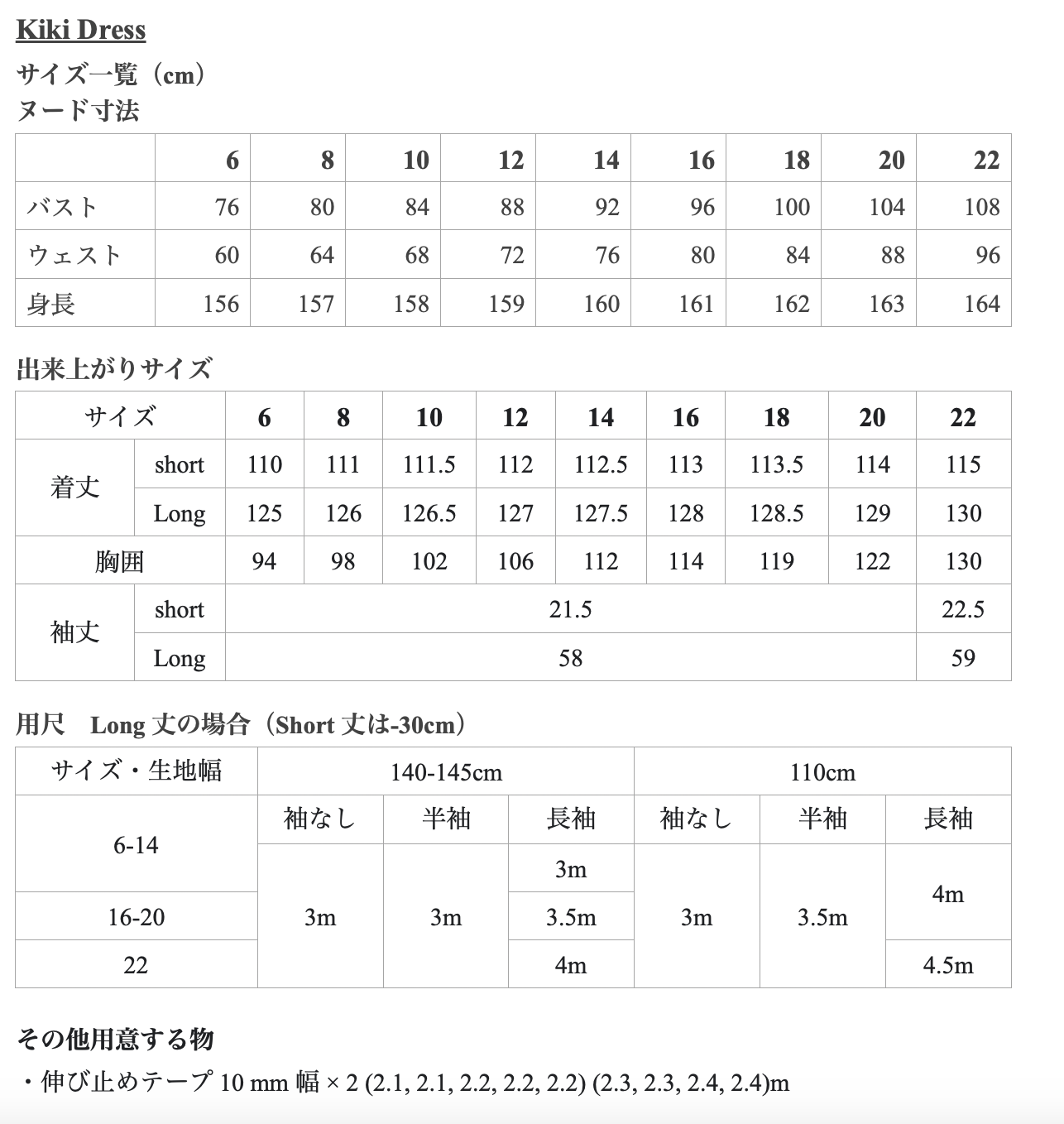 【Patterns】Kiki Dress