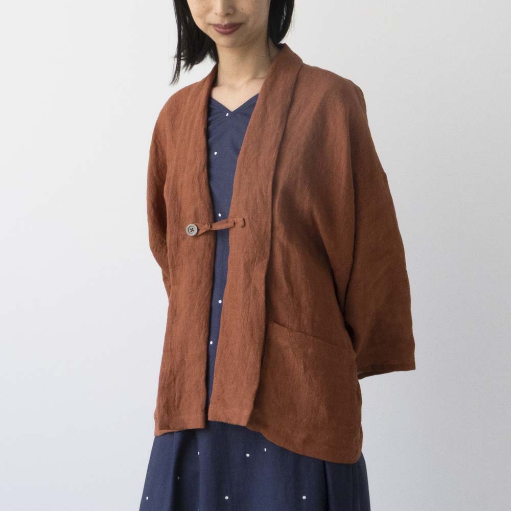 【Kit】もじり袖の羽織 -薄手リネン-