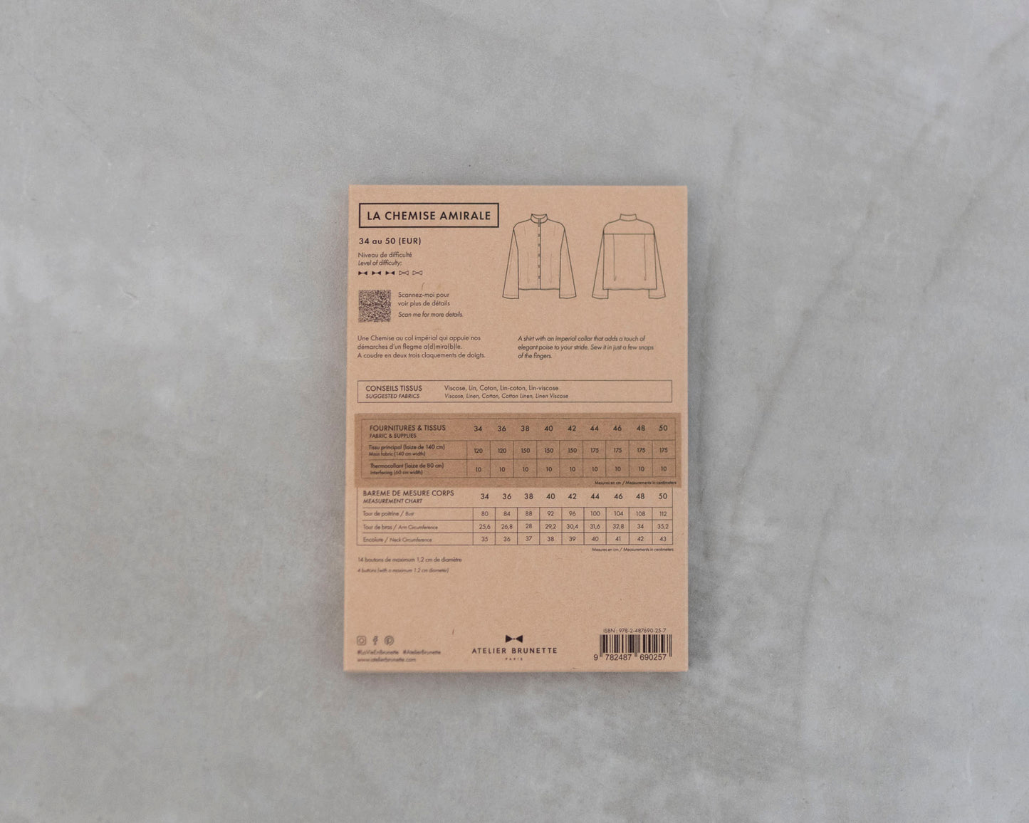 【Printed pattern】Chemise Amirale