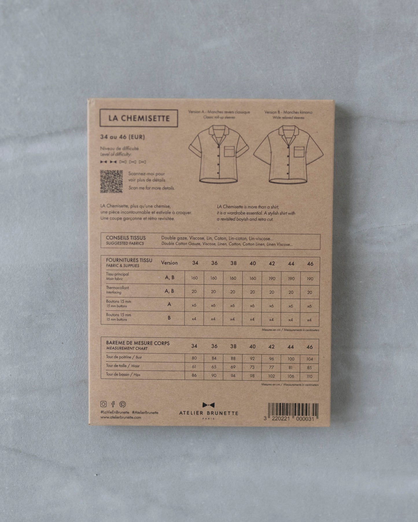 【Printed pattern】La Chemisette