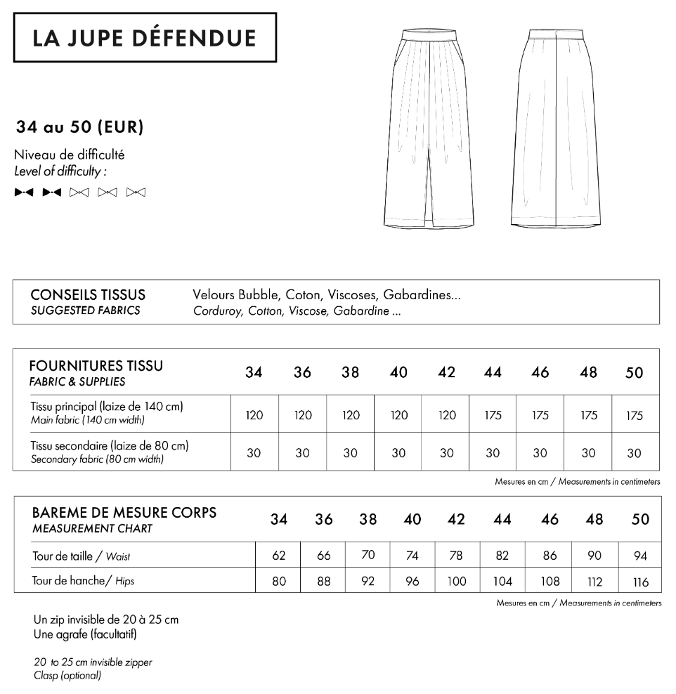 【Printed pattern】Jupe Defendue