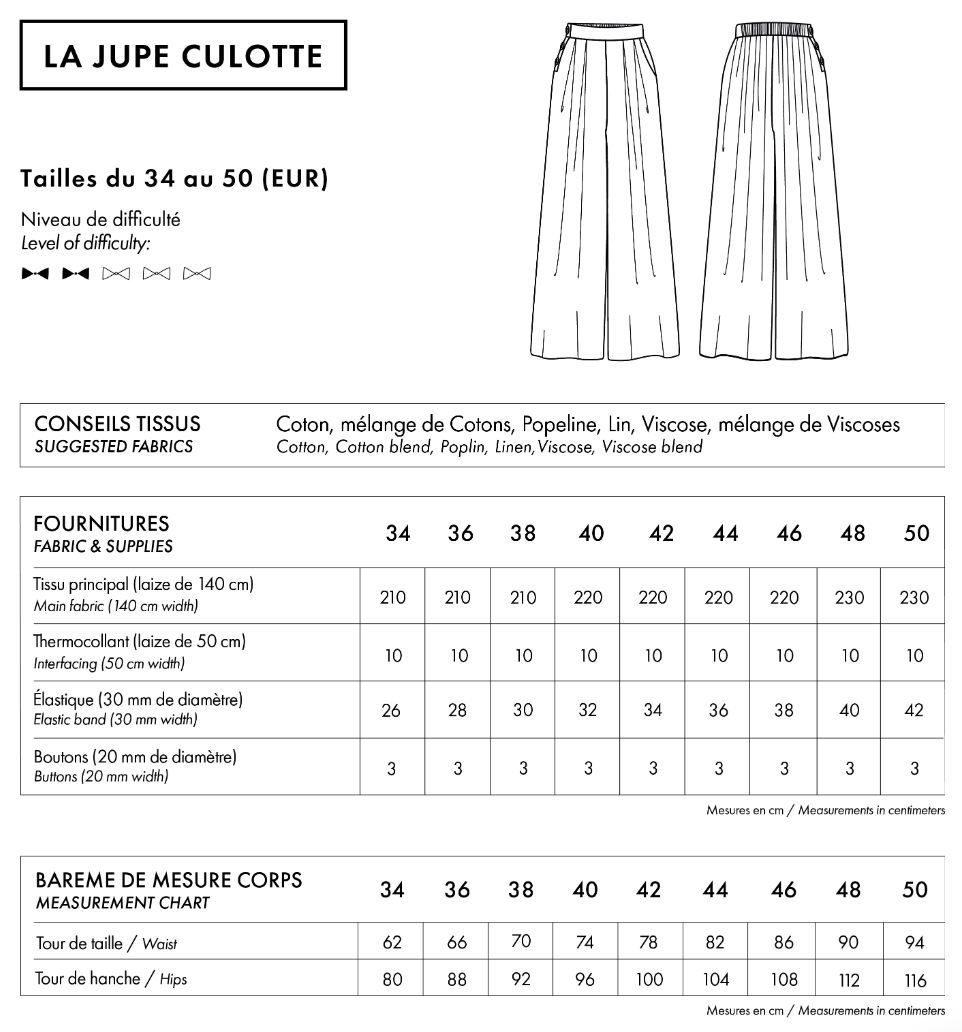 【Printed pattern】Jupe Culotte
