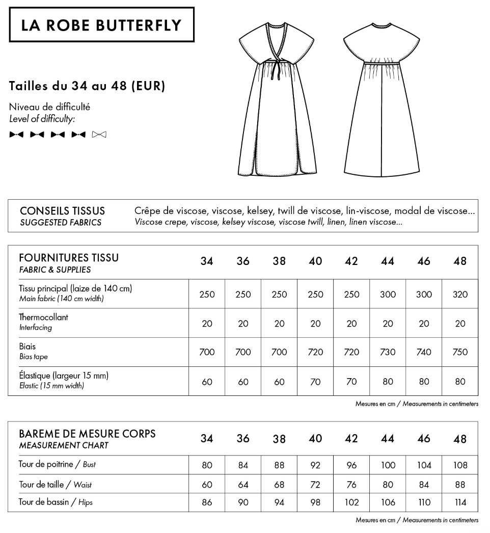 【Printed pattern】La Robe Butterfly