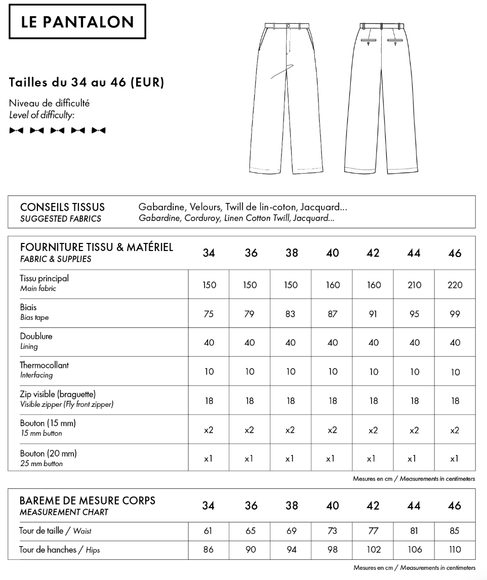【Printed pattern】Le Pantalon