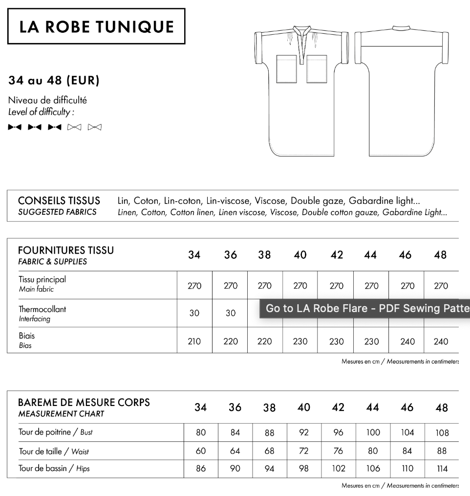 【Printed pattern】Robe Tunique