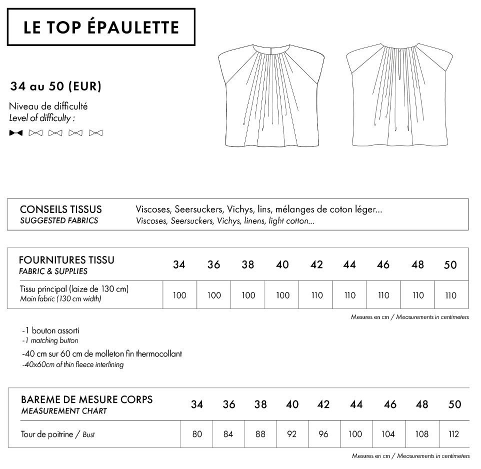 【Printed pattern】Top Epaulette