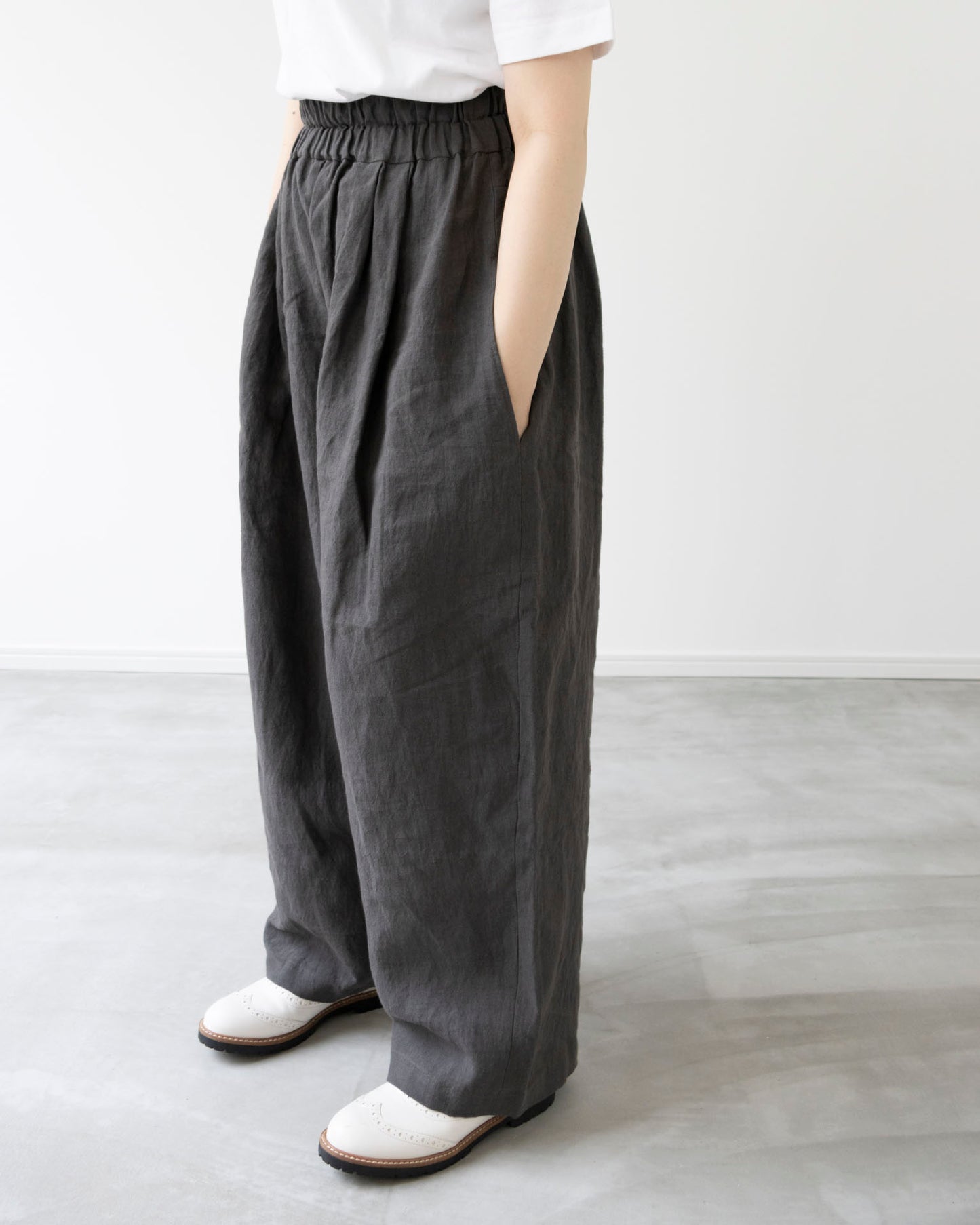 【Kit】Barrel pants - Soil - リネンキャンバス -