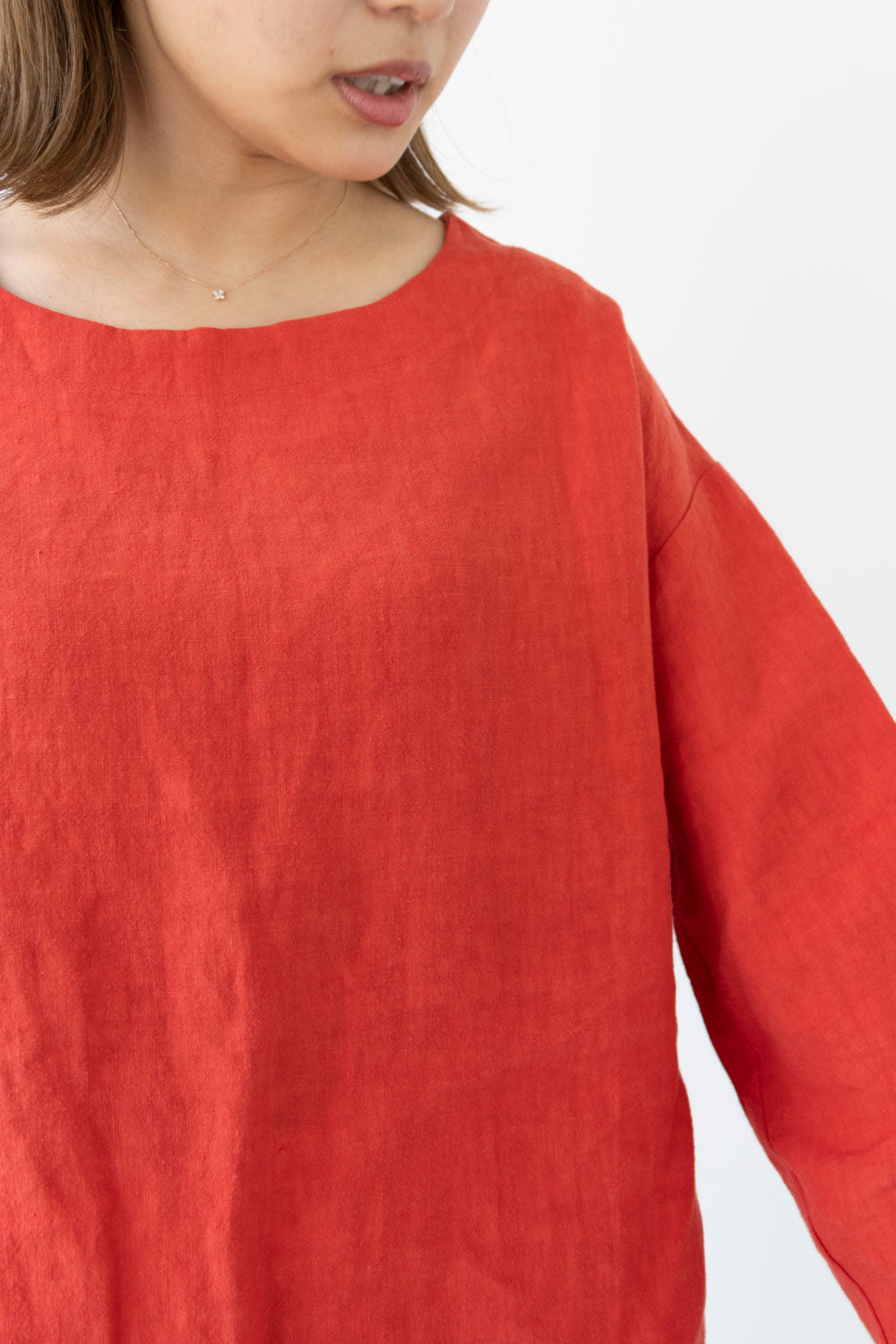 【Printed pattern】no.9 Rib neck wide pullover
