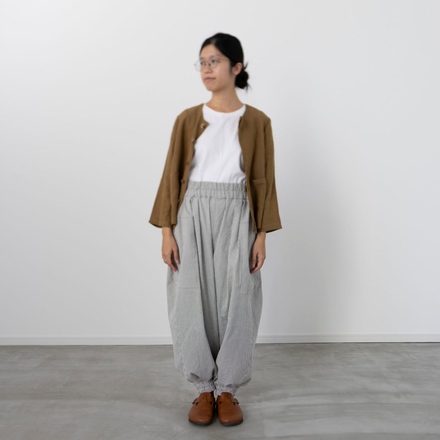 【Kit】Barrel pants -S&T select. Peter 先染ヒッコリー-