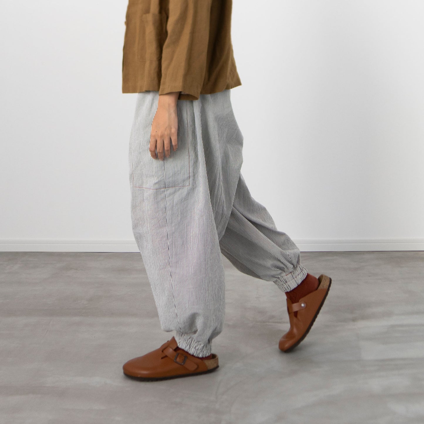 【Kit】Barrel pants -S&T select. Peter 先染ヒッコリー-