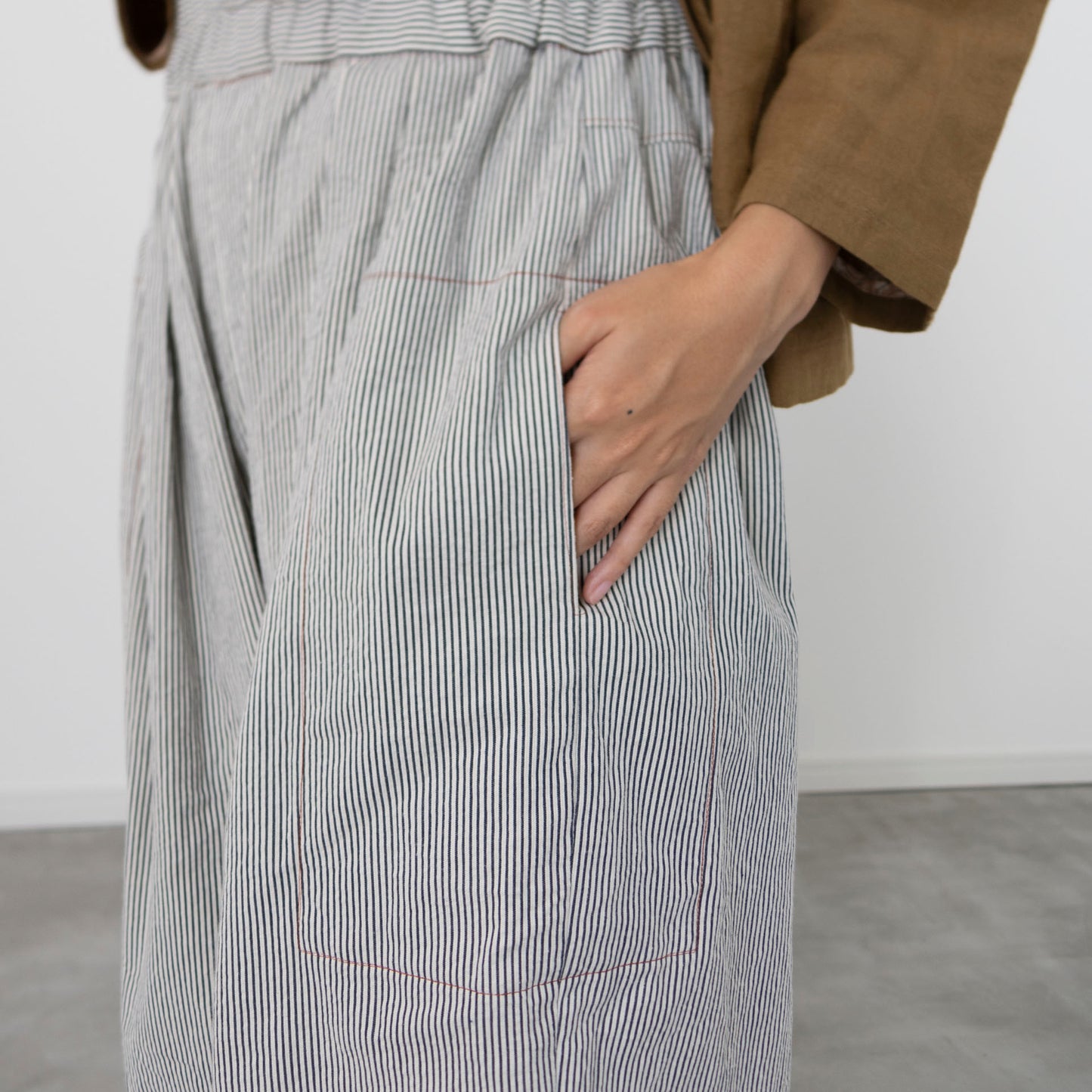 【Kit】Barrel pants -S&T select. Peter 先染ヒッコリー-