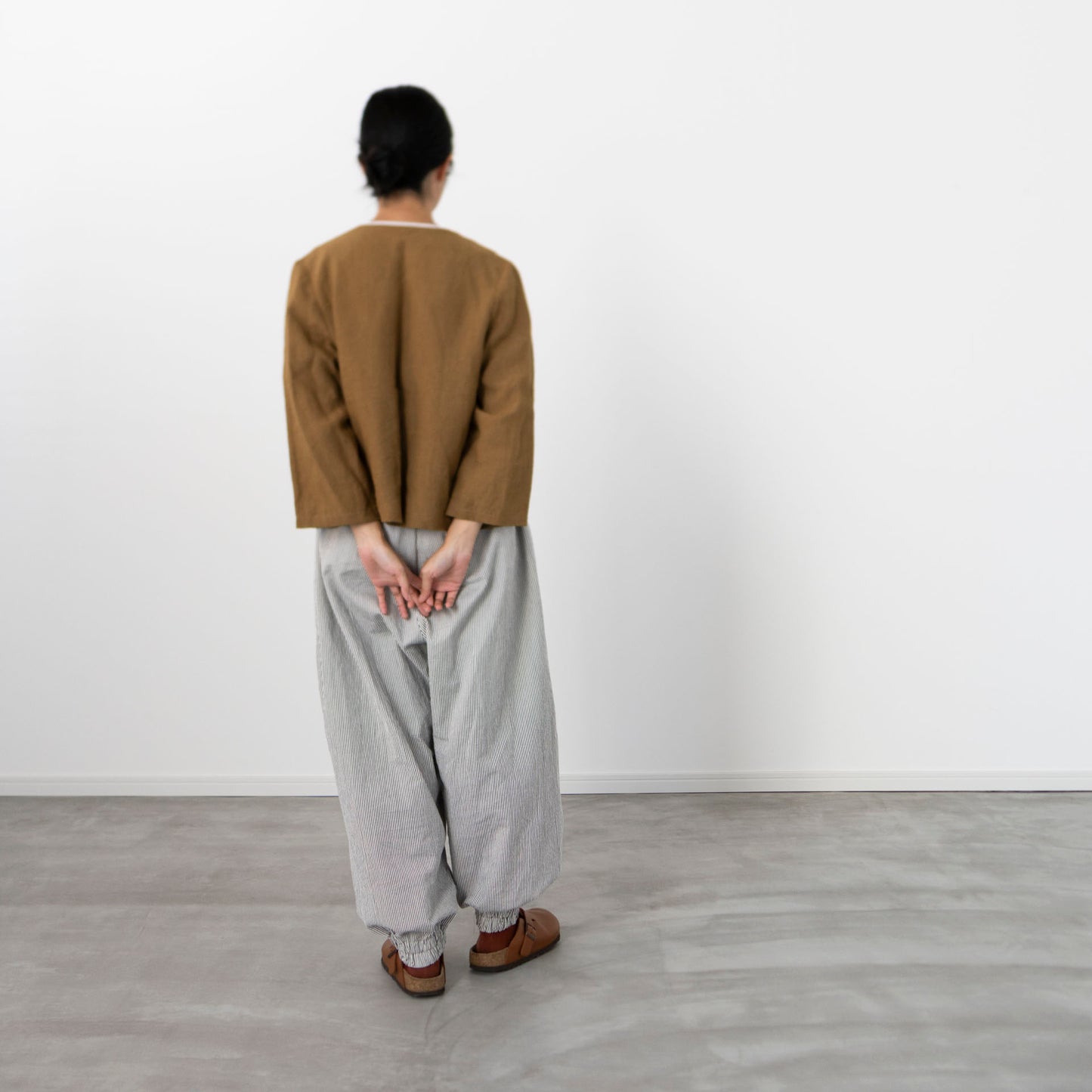 【Kit】Barrel pants -S&T select. Peter 先染ヒッコリー-