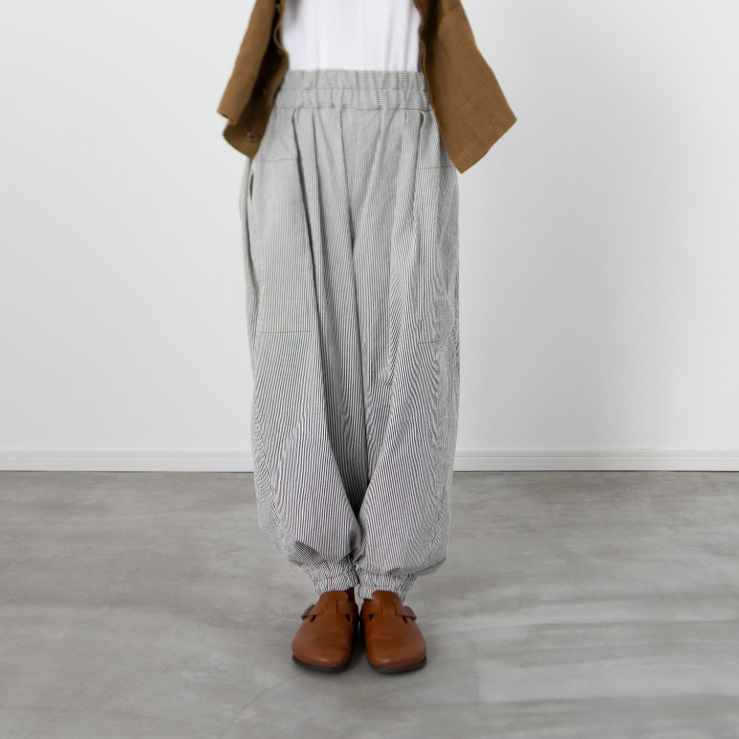 【Kit】Barrel pants -S&T select. Peter 先染ヒッコリー-