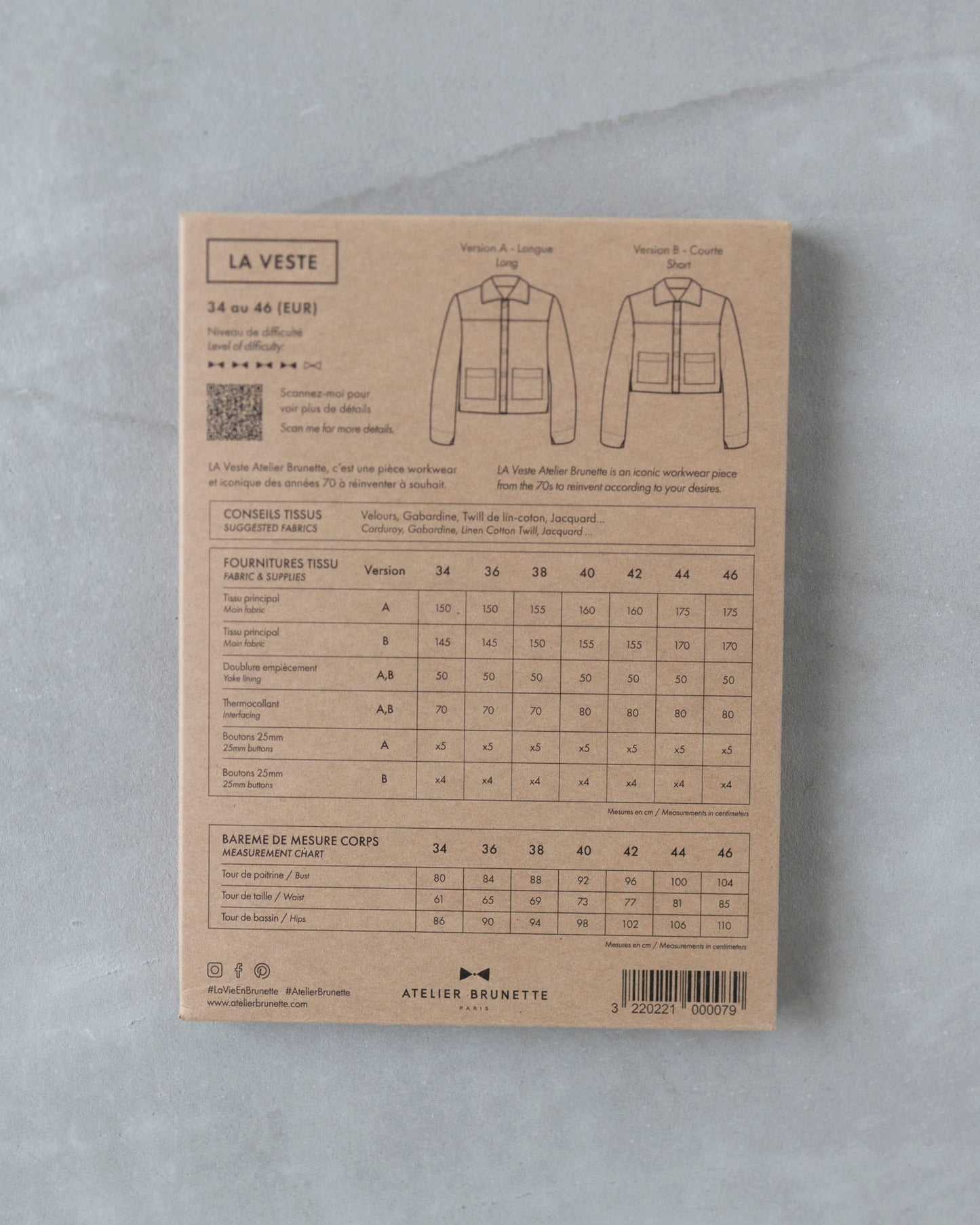 【Printed pattern】La Veste
