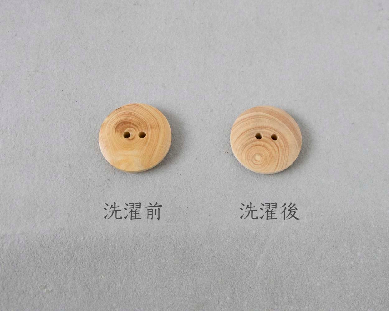 木のボタン - 厚め2穴