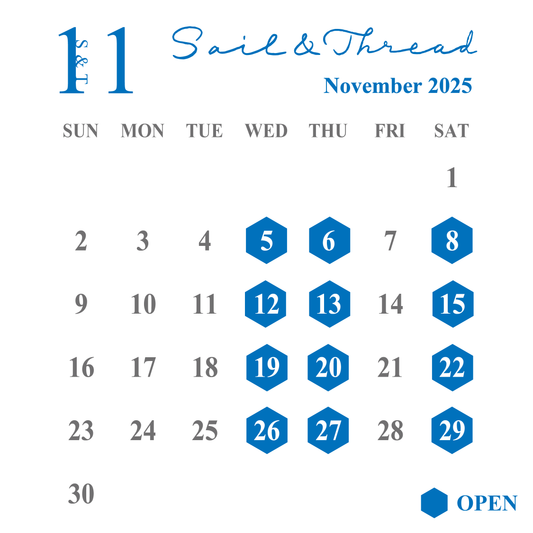 11月の営業日とワークショップのお知らせ