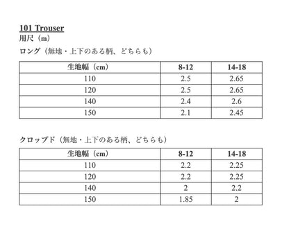 【Patterns】The 101 Trouser
