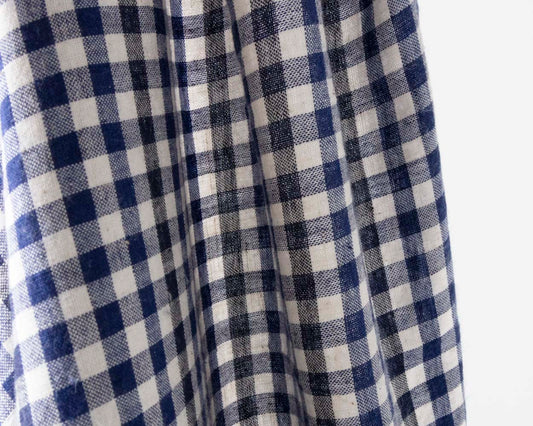 Cotton Khadi -青紺×白ギンガムチェック