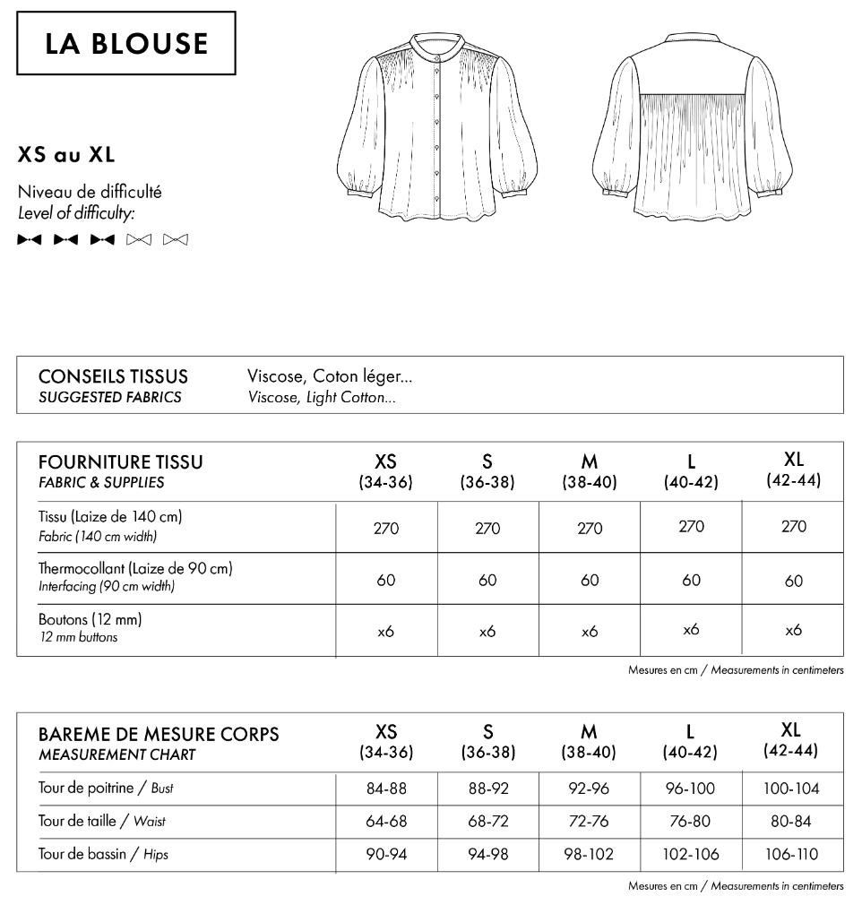 【Printed pattern】La Blouse