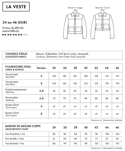 【Printed pattern】La Veste