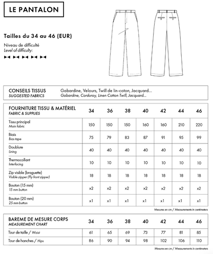 【Printed pattern】Le Pantalon