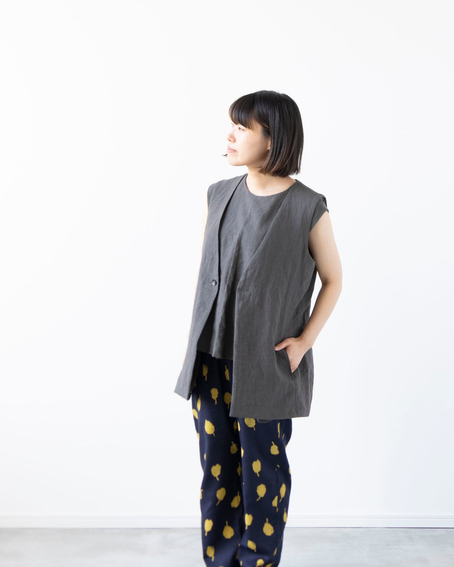 【Kit】Susan Vest - Daruma Fabric Soil -