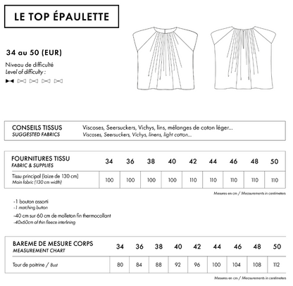 【Printed pattern】Top Epaulette