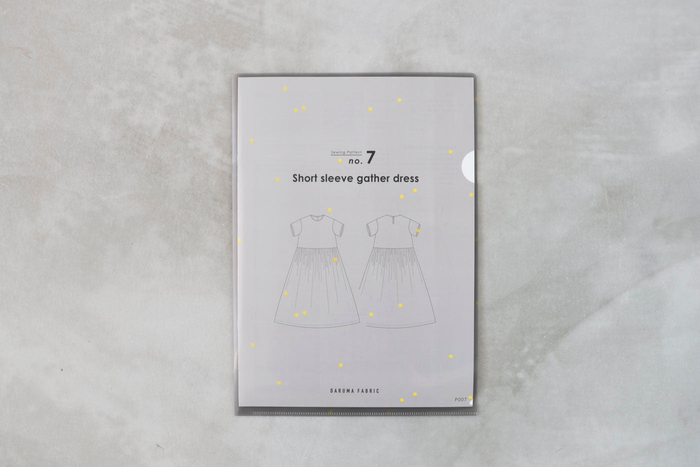 【Printed pattern】no.7 Short sleeve gather dress