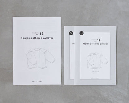 【Printed pattern】no.19 Raglan Gathered Pullover
