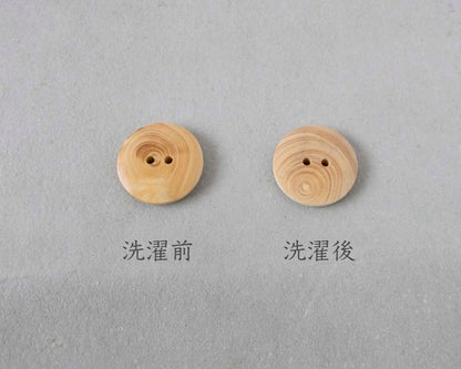 木のボタン - 厚め2穴